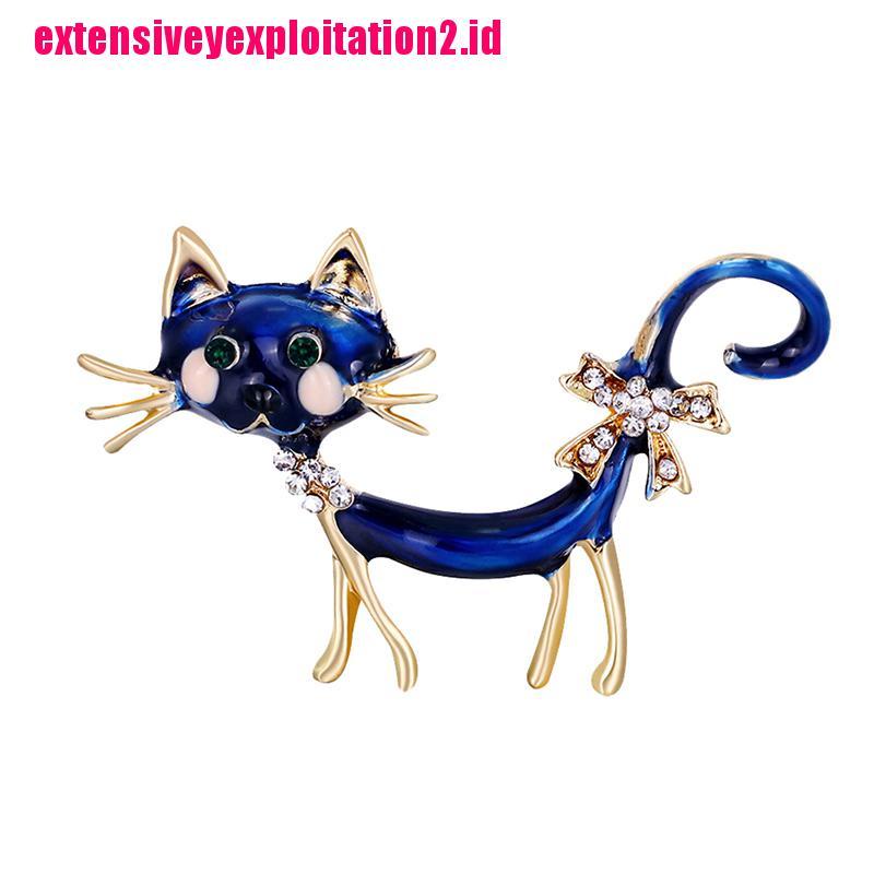 &lt; E2id &amp; &gt; Bros Pin Desain Kucing Biru Untuk Wanita