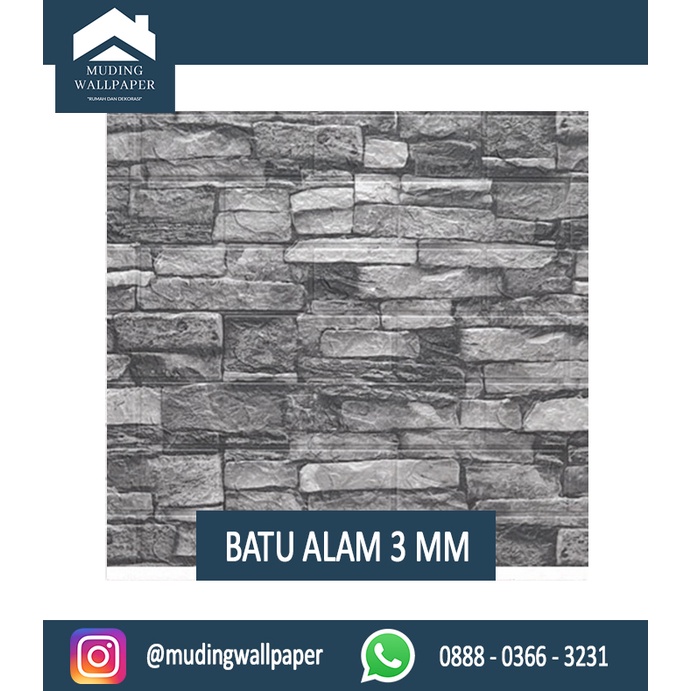 Wallpaper Bata Putih 3D Foam 77 x 70 cm-Bata Alam 3 - 4 MM