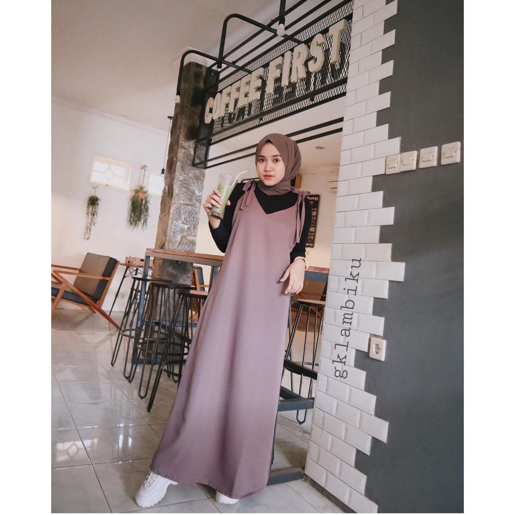 Baju Gamis Wanita Terbaru Gamis Remaja Kekinian 2021 Dress Wanita Amber Dress Modern 2021