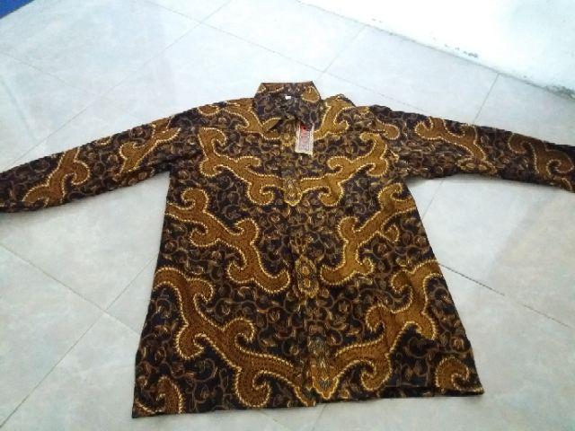 Kipas Kemeja Batik Hitam Lengan Panjang Batik Pria Terlaris Reguler M L Xl