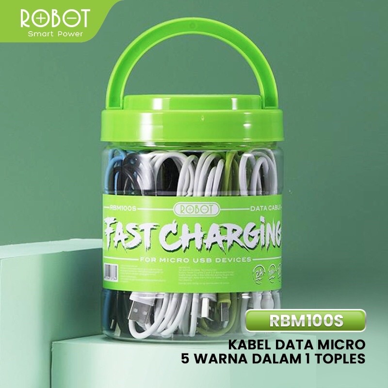 ROBOT Kabel Data RBM100S Android Micro USB 1M Data Cable Original - Garansi Resmi 1 Tahun