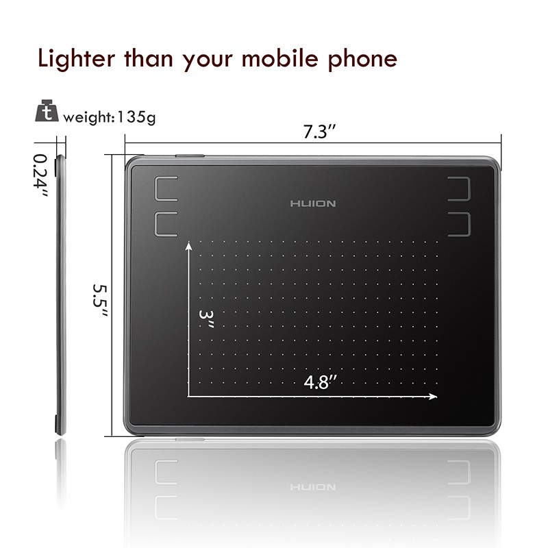 Pentablet Huion H430P Art Graphic Drawing  / Tablet Design Signature / pen tablet / pentab-2