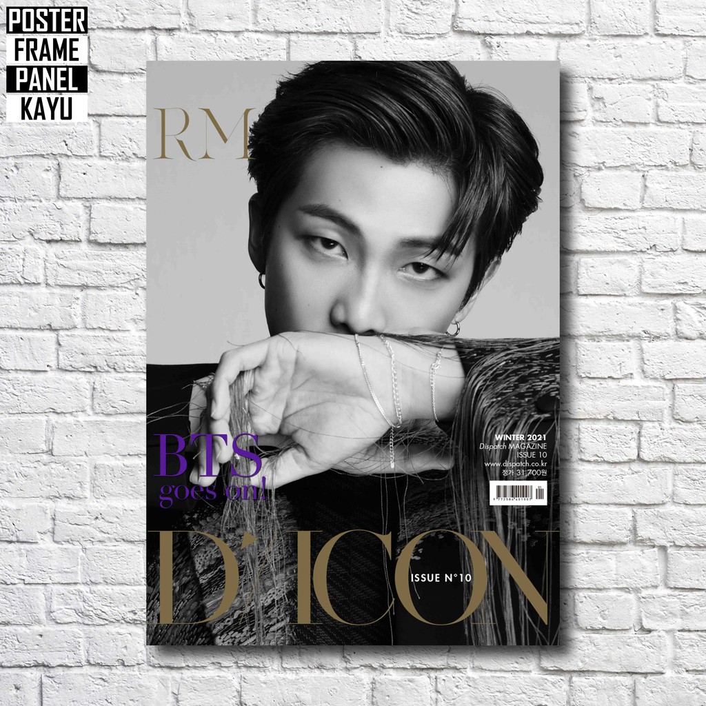 Poster BTS RM DICON Frame Kayu Solid A4 RM136