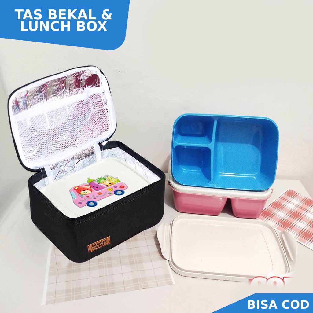 1 Set Lunch Box Tas Bekal Bekel Wadah Bekal Tempat Bekal Makanan Dewasa Anak Anak Tahan Panas Dan Di