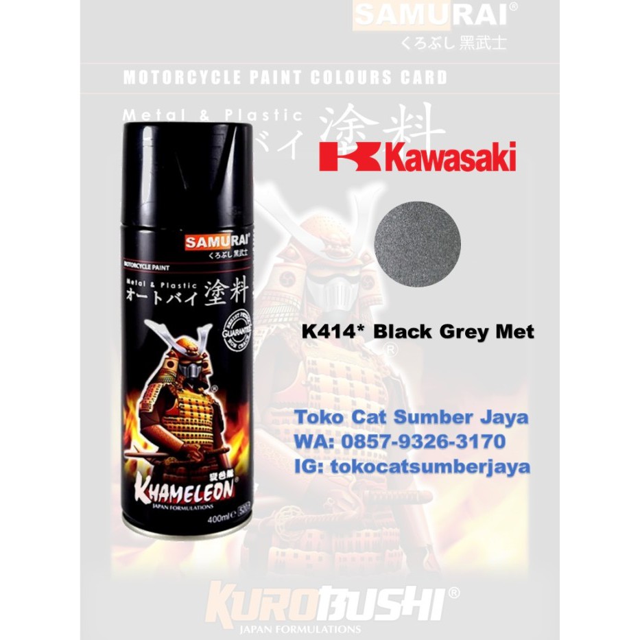 Cat Semprot Samurai Paint Kawasaki K414* Black Grey Met