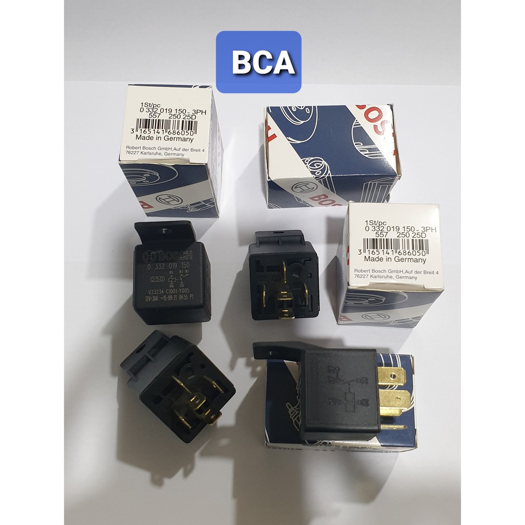 Relay Bosch 5 kaki 12V 30A PART 0 986 AH0 250 ASLI BOSCH RELEY RILEY