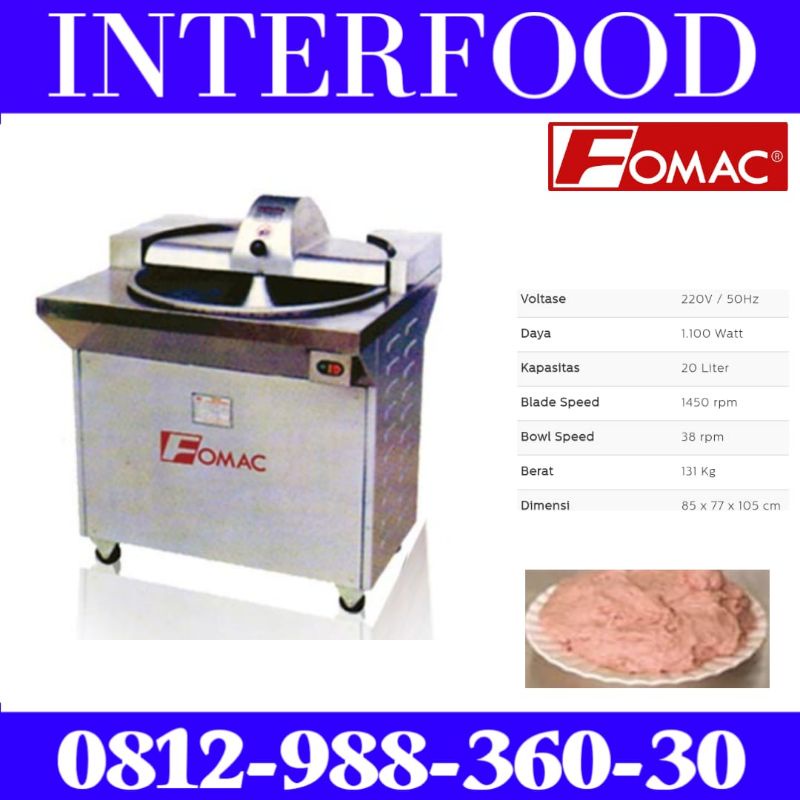 Jual Mesin Pengaduk Adonan Daging Bakso Bowl Cutter Mmx Qs620s Fomac