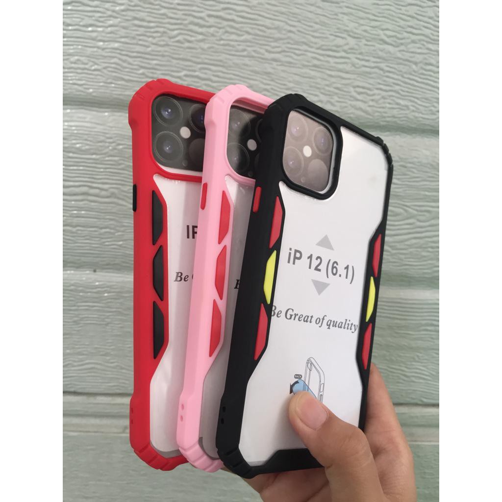 (GROSIR) IPHONE 12 PRO MAX case PC CLEAR BUTTON COLOUR soft case colour