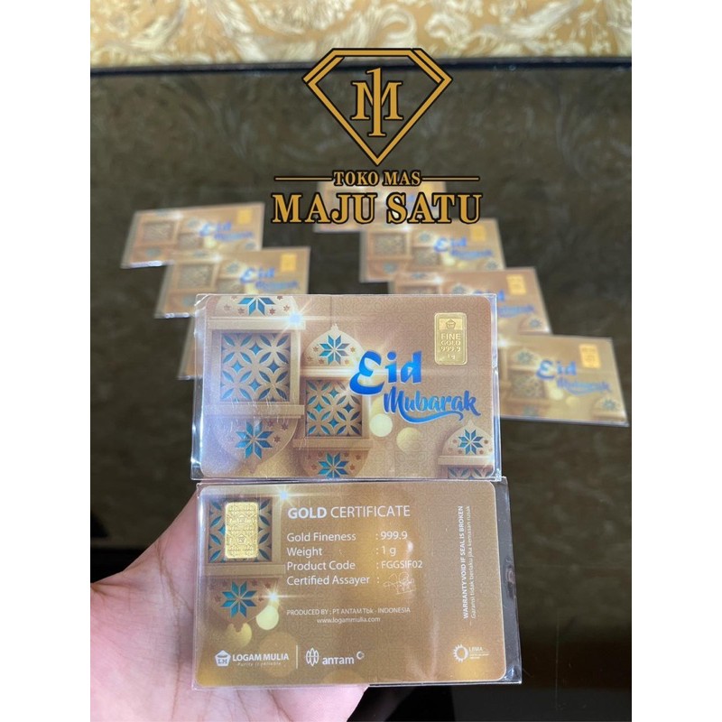 LOGAM MULIA ANTAM HADIAH IDUL FITRI BERAT 0,5GRAM, 1GRAM, 7GRAM KADAR 99.99%