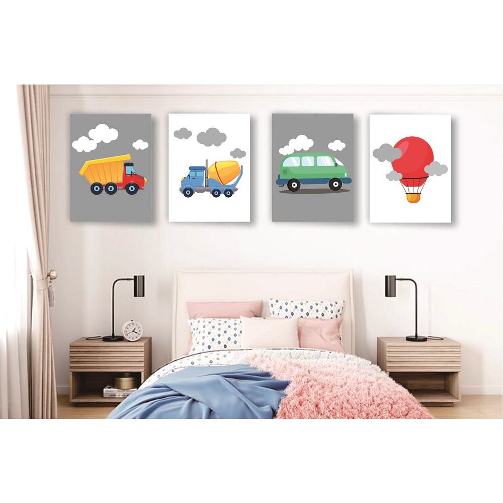 Frame Hiasan Dinding Aesthethic Wall Decor Minimalis Pajangan Rumah Dekorasi Poster Kamar Anak Cowok Pesawat Konstruksi Transportasi 3D Kayu Tebal 20 x 30 - 30 x 40