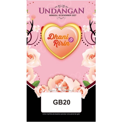 

( Cetak ) Undangan GB 20 Murah