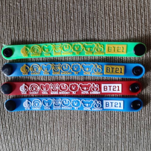 Gelang karet bt21 gelang klip bt21 murah dan lucu