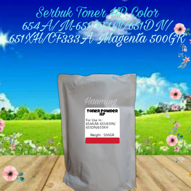 Serbuk Toner Powder Color Refill HP 654A M651 M651N M651DN M 651 651N 651DN CF333A Magenta 500gr