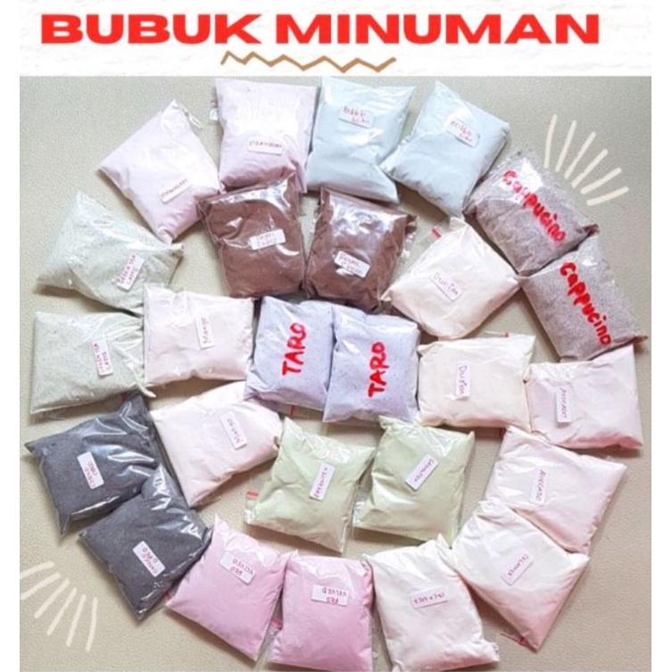 

Bubuk Minuman Rasa/Minuman Kekinian/Drink Powder/kemasan 25gr/54 Rasa (Minimal 10 Pcs)