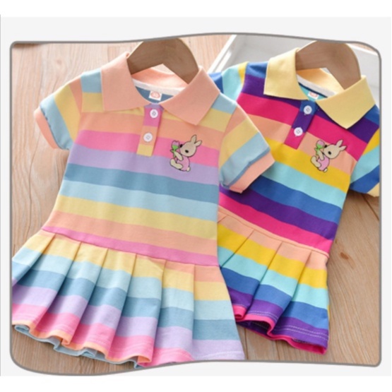 Dress baby import /dress Mini anak /dress rainbow import 1-4 tahun