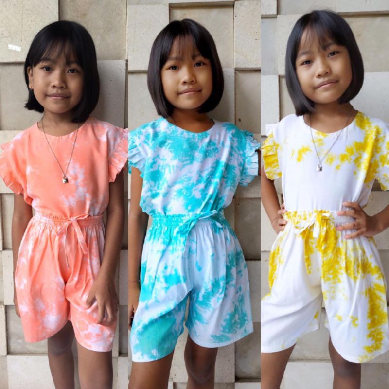 Set Lily Tie Dye Rayon Bali Anak