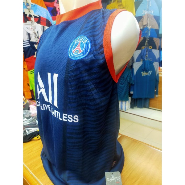 BAJU BOLA SINGLET+SETELAN PSG HOME TERBARU