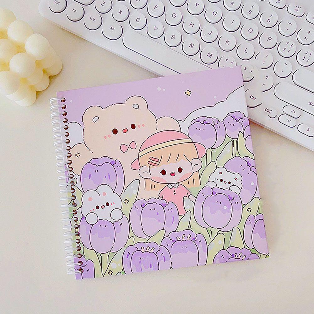 [Elegan] Kartun Spiral Notebook Grid Paper Portable Diary Notepad Tangan Akun Perlengkapan Sekolah Jurnal Buku Jadwal Buku