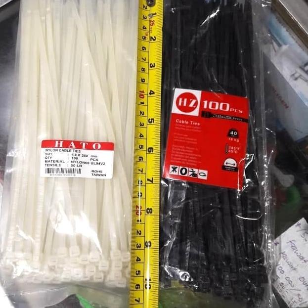 

۞ KABEL TIES NO 25 UKURAN 250MM / 25CM ISI 100PCS PENGIKAT FIBER - Hitam ♪