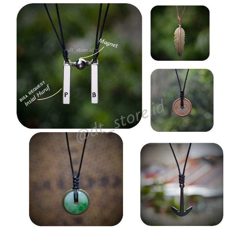 Kalung Titanium Pria/Wanita Couple Insial Huruf Kostum Anti Karat