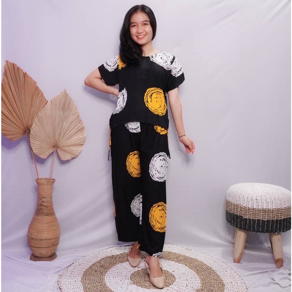 Daster Babydoll Panjang Bali-SET PAN HITAM BAKPO