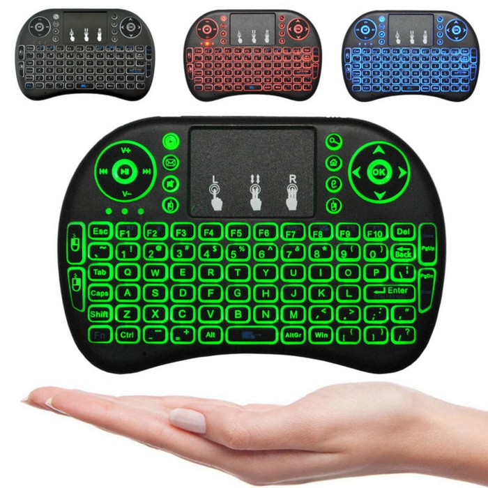 Keyboard Air Mouse i8 Mini Keypad Wireless Touchpad Backlight Rainbow RGB 2.4GHz