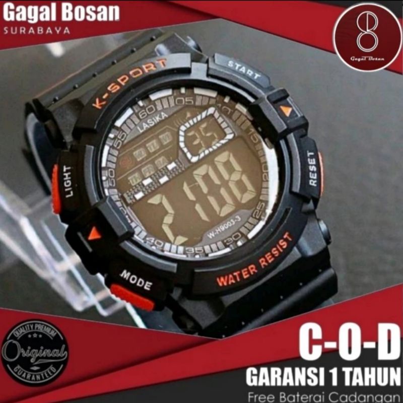 Jam Tangan Pria Murah K-Sport S603 Digital | Jam Digital Pria | Water Resistent | Alarm Lampu Aktif