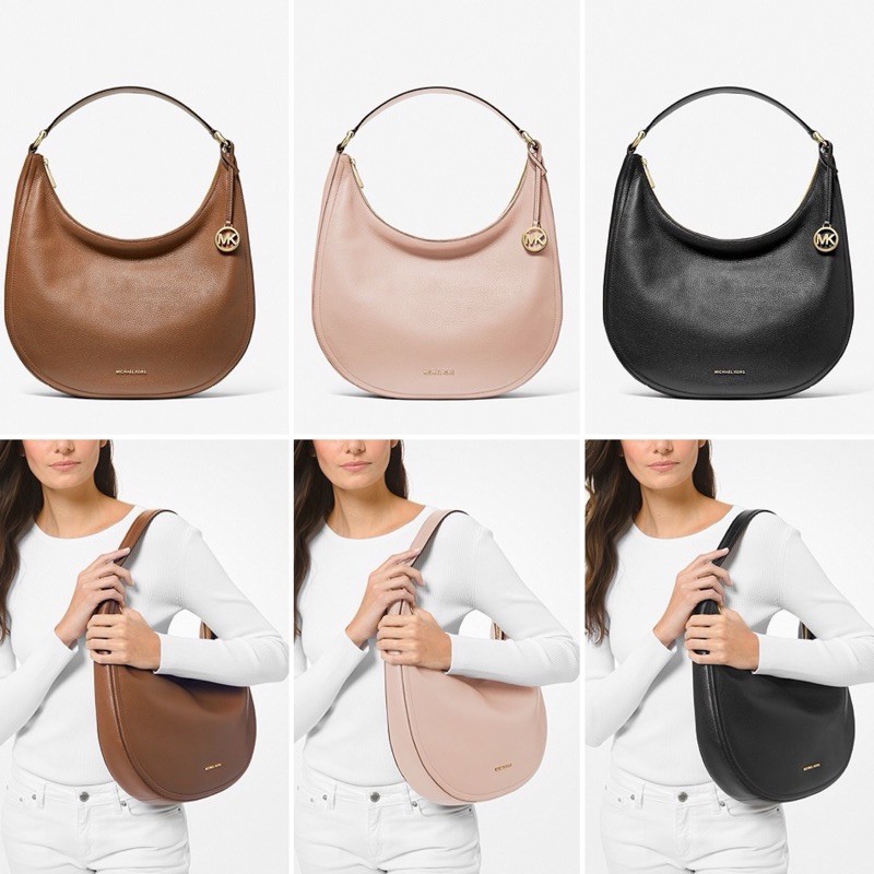MK MICHAEL KORS Lydia Large Pebbled Leather Shoulder Bag