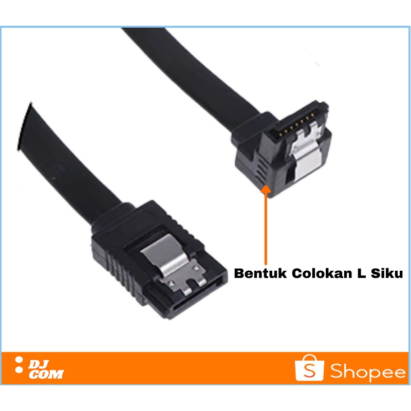 Kabel SATA 3 Hardisk Internal SSD Laptop PC Komputer 6Gbps Bentuk Colokan L Siku Sudut Kanan 90 Derajat