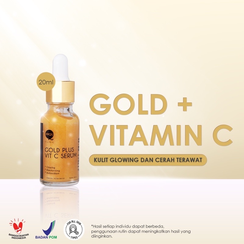 PIPIQIU Gold Plus Vit C SERUM GLOWING BPOM/SERUM WAJAH PIPIQIU FACE SERUM GOLD VITAMIN C BPOM LIP SERUM