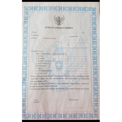 

Surat Lamaran Kerja