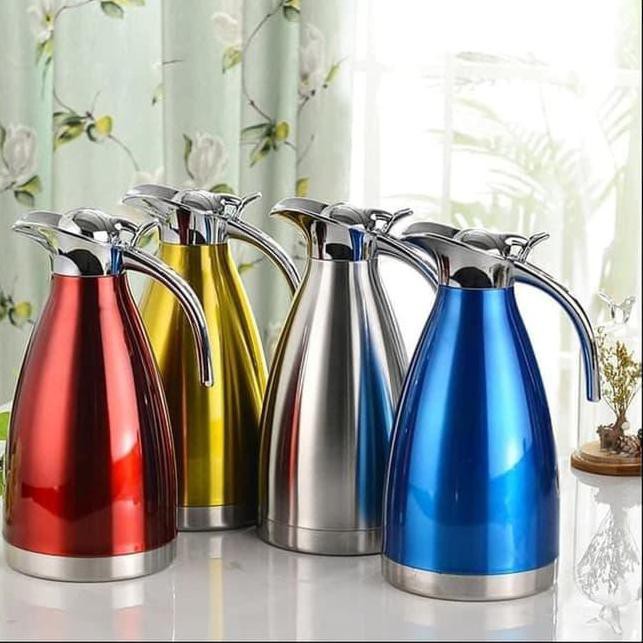 ➲ Teko Pinguin Stainless Steel Thermos Vacuum Air Panas 2 Liter ❃