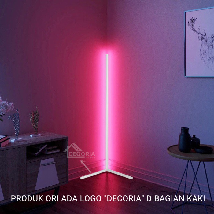 Decoria Lampu RGB Kamar Gaming, Lampu Lantai, Lampu Estetik, Noxu Design PUTIH