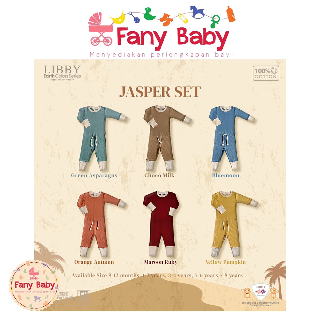 LIBBY EARTH JASPER SET PANJANG [ 3-4 YEARS ]