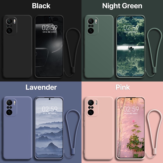 Case Xiaomi POCO F3 Camera Protector FREE TALI LANYARD Liquid Silicone Soft TPU Anti Noda