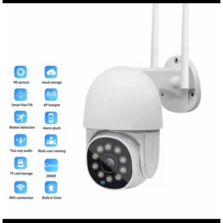 IP KAMERA CCTV WIFI SPEED DOME PTZ 8MP OUTDOOR FULL HD 1080P CCTV APP V380 / MALAM BISA BERWARNA