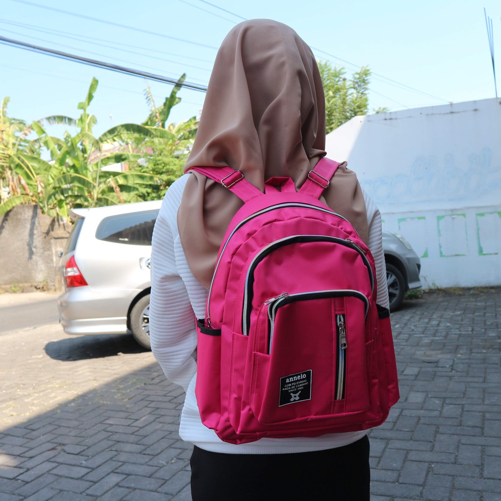 Tas Rnsel Gendong Fashion Cewe Kekinian Anello Kecil Pink Cantik Modis