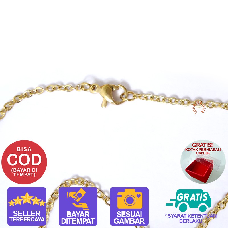 Lovelybutik Kalung Titanium Anti Karat My Cutie Kalung Titanium Wanita BONUS KOTAK PERHIASAN