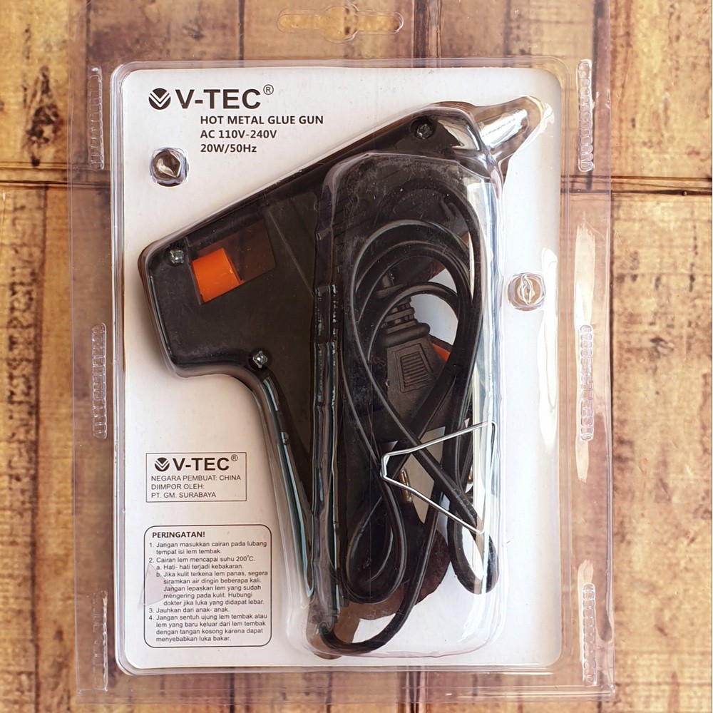 Alat Lem Tembak Glue Gun V-Tec 20 Watt Tanpa On/Off