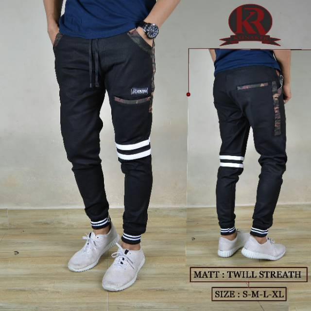 CELANA JOGGER CARGO STRIP ABU MUDA JOGER CARGO PARKOUR SWEATPANTS BIKERS BLACKHAWK GUNUNG SIRWAL