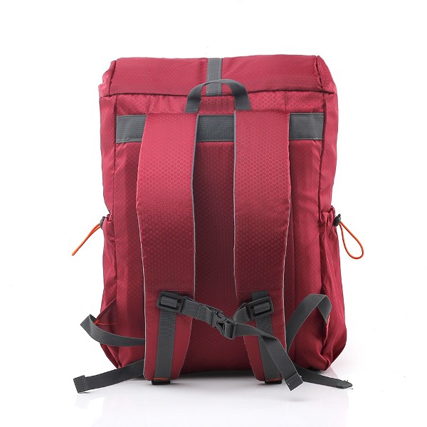 Elbrus Tas Punggung Pria Ransel Backpack Tutup Lipat Gulung Rolltop Tahan Air Hitam Merah Original