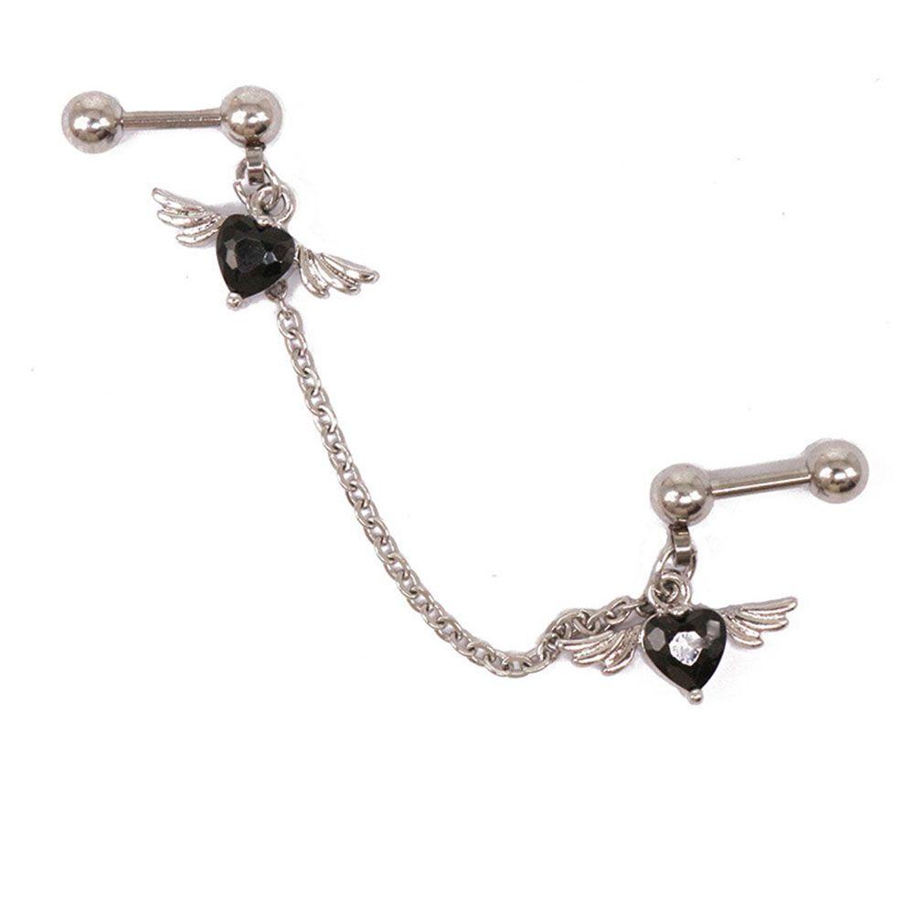 Anting Rantai Panjang 1.2mm Bentuk Sayap Malaikat Untuk Wanita