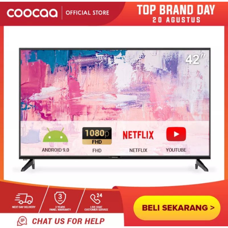 TV LED COOCAA 42S3G ANDROID 9.0 FHD 42 INCH                    Pengiriman