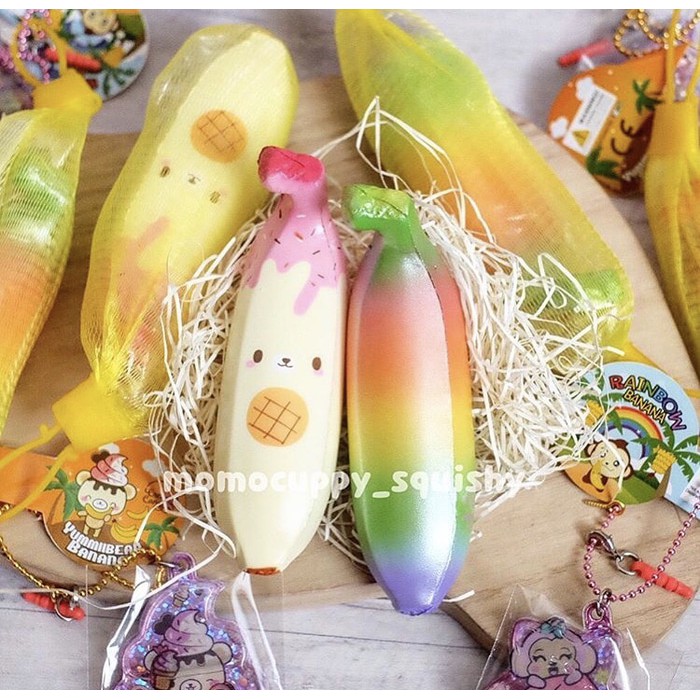 PROMO SQUISHY LICENSED mini banana yummiiibear / rainbow by punimaru