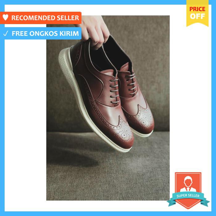 Sepatu Casual / Sepatu Formal / Jackwell Rino Brogues Brown - Sepatu Pria - Sneakers Pria