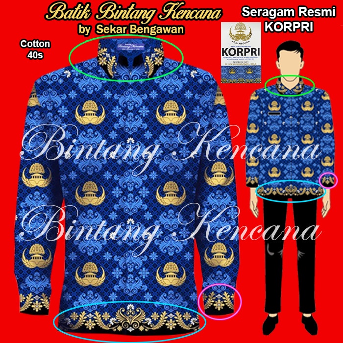 Seragam Korpri - Kemeja Bintang Kencana by Sekar Bengawan - Cotton 40s