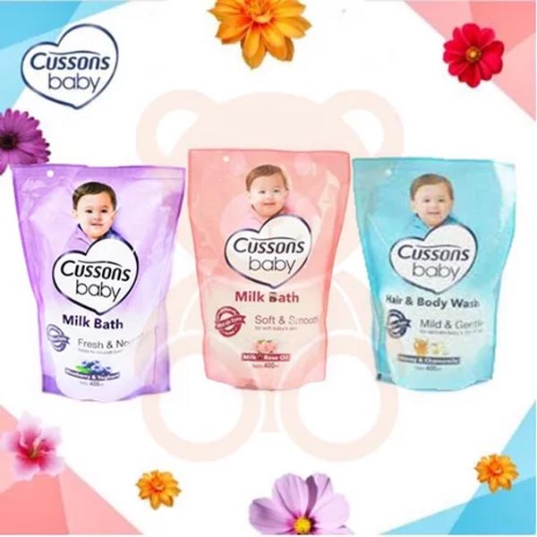 [ 600ML+25%] Cussons Baby Hair &amp; Body Wash Mild &amp; Gentle - Sabun Bayi 2in1 Refill | Milk Bath Fresh &amp; Nourish | Milk Bath