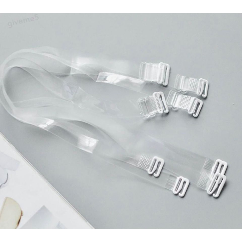 ic Tali bra Transparan Sepasang / Tali Bra Bening / Tali BH Bening / Tali Bra Transparan / Tali BH Silicone /Tali BH Bening Invisible Bra Super stretch Strap Bra Premium Quality