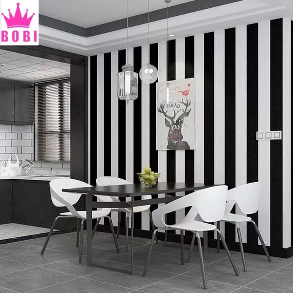 Produk Wallpaper Sticker Motif Garis HitamPutih 5358 Uk.9mx45cm