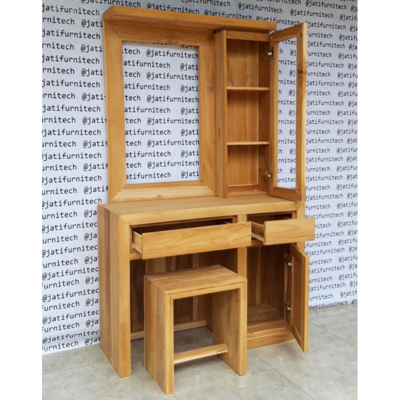 Jual Meja Rias Minimalis Kayu Jati // Tolet Minimalis Jati // Vanity